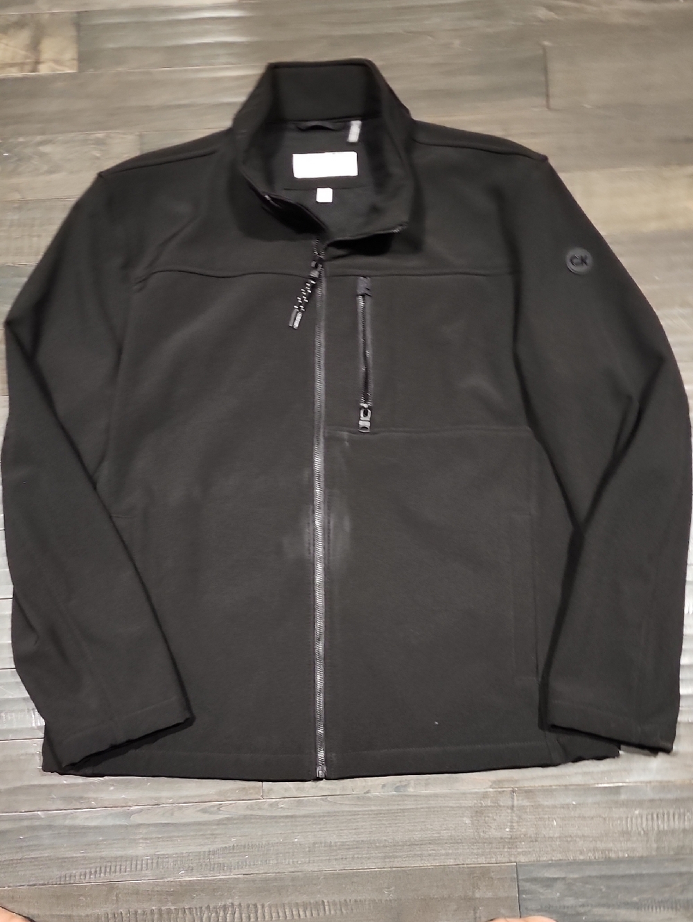 Calvin Klein Men's Black Zip-Front Softshell Jacket